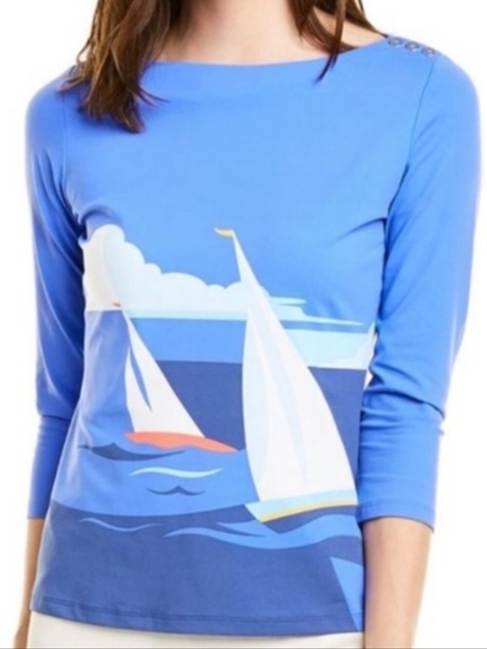 J. McLaughlin Wavesong Top Neo Sail Away Catalina Cloth Coastal Boat Top S